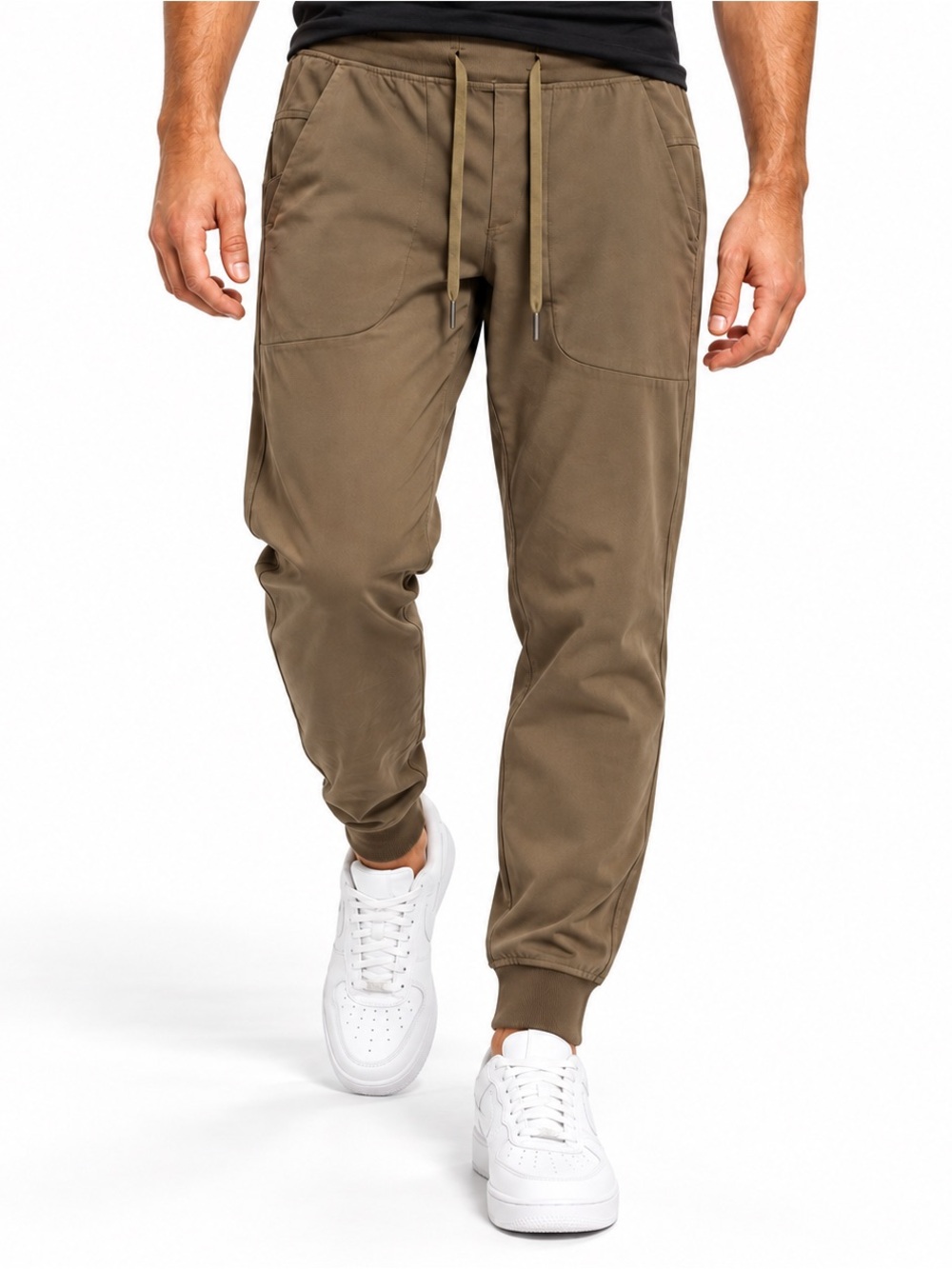 Lululemon ABC Warpstreme Joggers Menās Medium Khaki Brown Stretch Athletic Pants